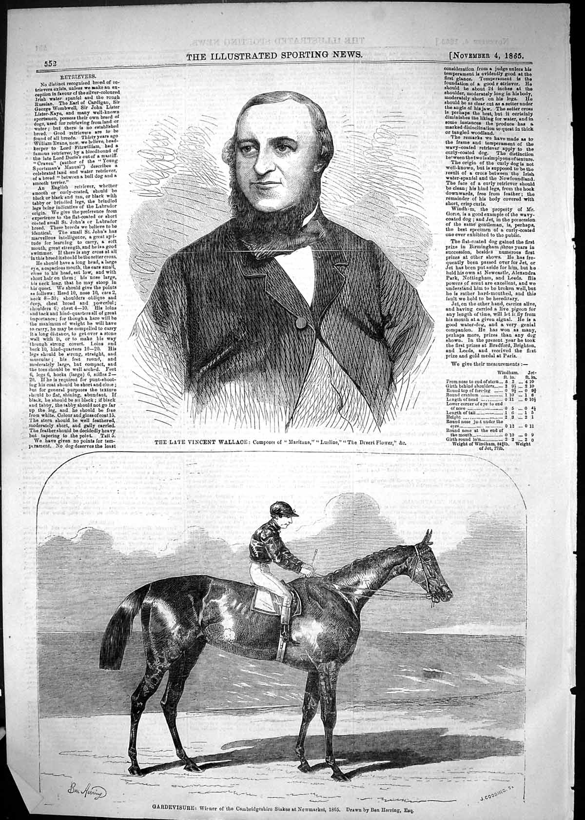Old 1865 Vincent Wallace Composer Desert Flower Gardevisure Horse New Victorian