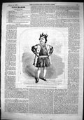 Antique Old Print 1866 Portrait Percy Roselle Boscius Character King Pippin