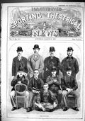 Antique Old Print 1866 Portrait Oxford University Boat Race Crew Men Sport 19th