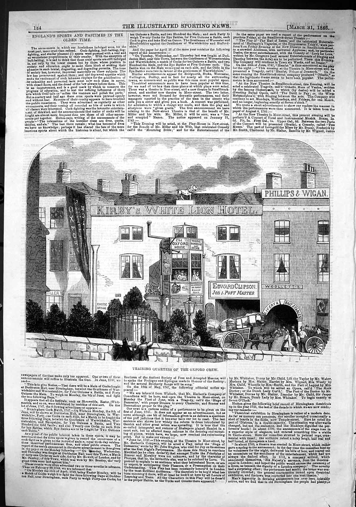 Old 1866 Training Quarters Oxford University Boat Crew Kirby'S White Victorian