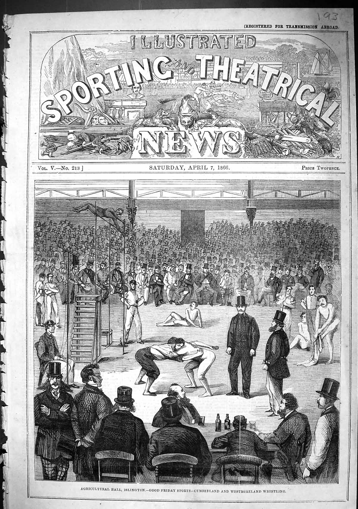 Old 1866 Agricultural Islington Good Friday Sports Cumberland Westmor Victorian