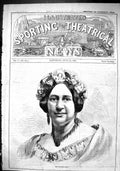 Original Old Antique Print 1866 Portrait Mrs Charles Kean Beautiful Woman 19th