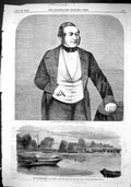 Old Print 1866 Smith Caterer Public Amusements River Thames Putney Boats 19th