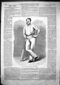 Antique Old Print 1866 George Anderson Celebrated Yorkshire Cricketer Sport