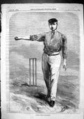Old Antique Print 1866 Portrait George Tarrant Cricket Bowler Sport Man 19th