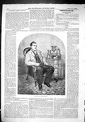 Original Old Antique Print 1866 Portrait Jem Mace Trophies Sport Pugilist Man