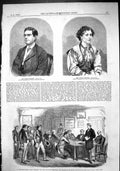 Antique Old Print 1866 Portrait Felix Rogers Scene Long Strike Lyceum Theatre