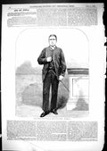 Original Old Antique Print 1867 Portrait Jack Rooke Sport Man 19th