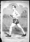 Original Old Antique Print 1867 Portrait J. Miles Athlete Sport Man Victorian