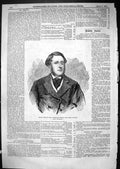 Antique Old Print 1867 Portrait Henry Chaplin Owner Hermit Derby Horse Winner