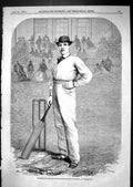 Antique Old Print 1867 Portrait Richard Daft Nottinghamshire Cricketer Sport