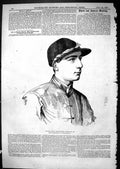 Antique Old Print 1867 Portrait Cannon Winning Jockey Sport Man Horse Racing