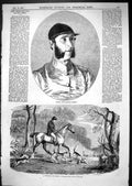 Old 1867 Wells Famous Jockey Hunting Scene Striking Scent Hounds Herr Victorian