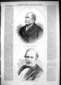 Antique Old Print 1867 Notables Lord Zetland Dramatic Critics John Oxenford