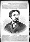 Antique Old Print 1867 Mr Strange Managing Director Alhambra Palace Company