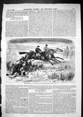 Antique Old Print 1867 Turf Scenes Horses Trial Daybreak Watched Trout Sport