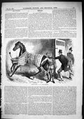 Original Old Antique Print 1867 Turf Scenes Nobbler Horse Stable Thief Caught