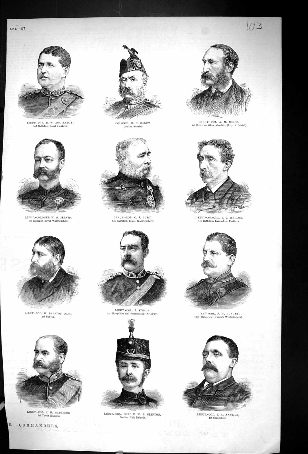 Old 1884 War Routledge Lumsden Jones Burt Strick Clinton Jervis Mello Victorian