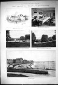 Antique Old Print 1892 Prince Wales Eastbourne Compton Place Marine Parade 19th