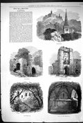Old Antique Print 1881 Warkworth Gateway Castle Chapel Hermitage Bridge 19th