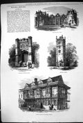 Old 1881 Ipswich Christchurch Park Freston Tower Cardinal Wolsey Gate Victorian