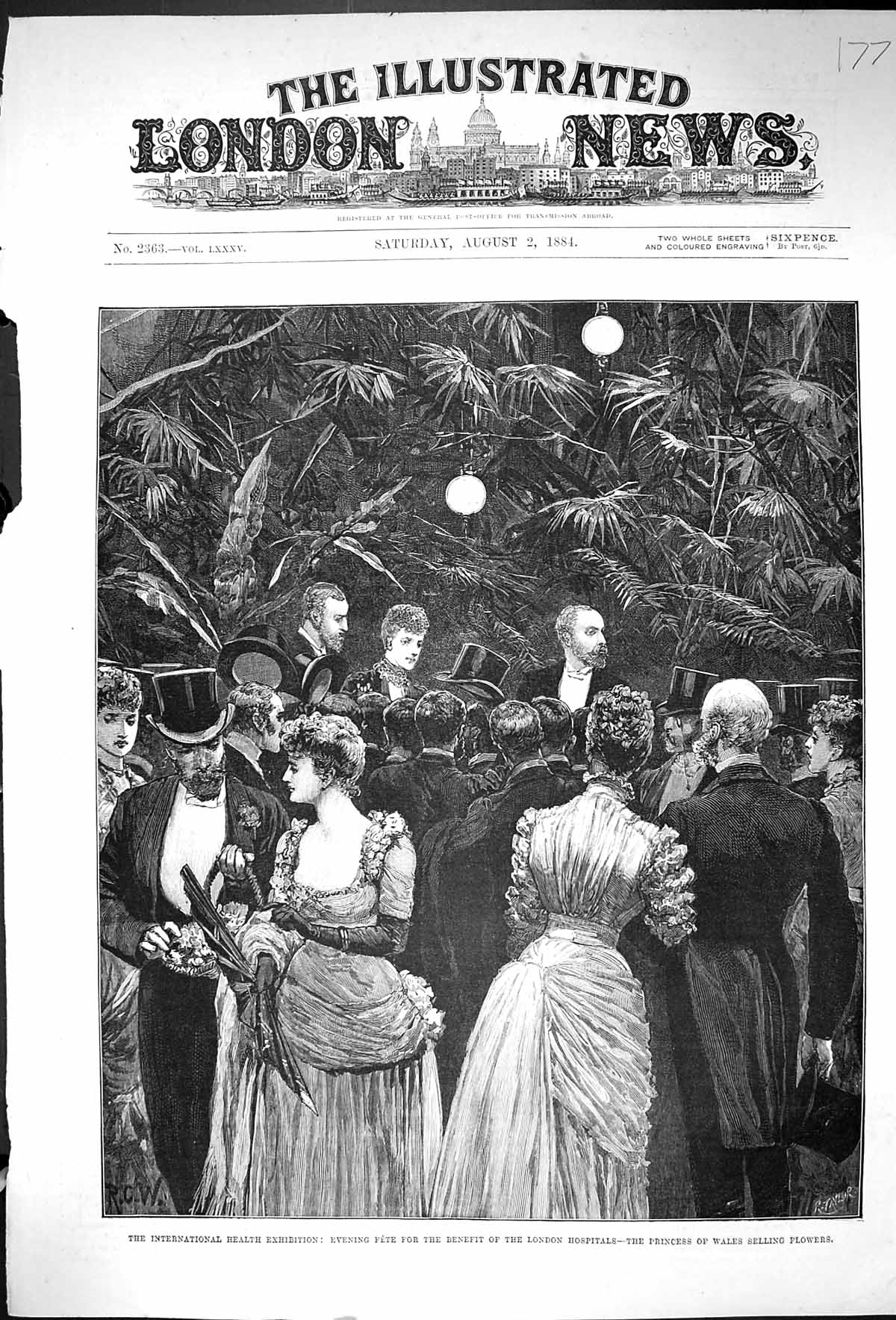 Old 1884 International Health Exhibition Evening Fete Benefit London Victorian