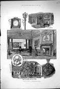 Antique Print 1884 London City Guilds Stationers Company Court Room Master 19th