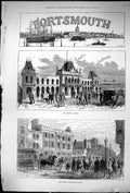 Antique Print 1882 Portsmouth Railway Station High Street Government House 19th