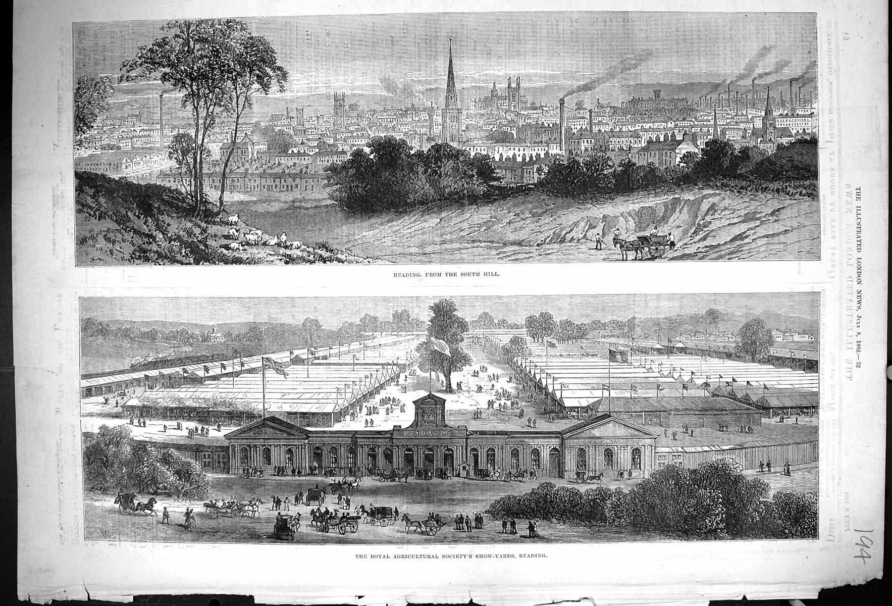 Antique Print 1882 Royal Agricultural Society Show Yards Reading South Hill