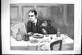 Original Old Antique Print Price 1890 Chums Man Pet Dog Eating Dinner Table