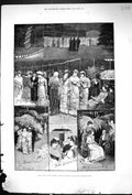 Original Old Antique Print 1881 Night Fete Botanic Gardens Regents Park London