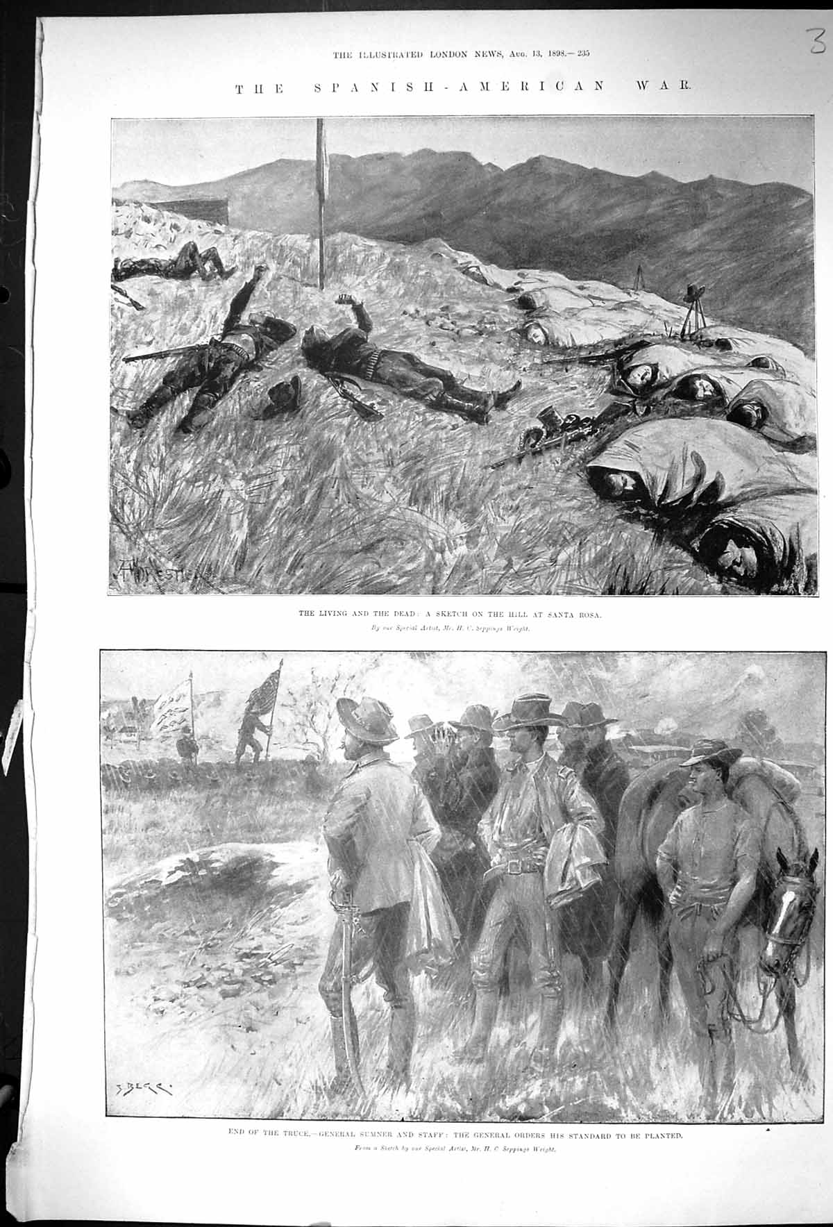 Old 1898 Spanish-American War Hill Santa Rosa General Sumner Standard Victorian