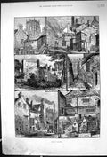 Antique Print 1882 Bradford Houses Parish Church Bolling Hall Architecture 19th
