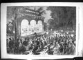 Antique Old Print Open-Air Theatre Paris France Entertainment Spectators 1869