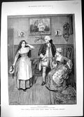 Old 1886 Ladies Man House Scene Hat Fan Pistols Picture Walter Besant Victorian