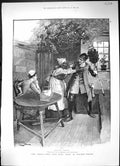 Old Antique Print 1886 Walter Besant Native Lady Man Feather Duster Fight 19th