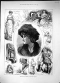 Old Print 1883 Ingomar Lyceum Theatre Mary Anderson Taylor Barnes Actors 19th