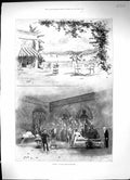 Old Antique Print 1898 Teresa Garrick Theatre Outdoor Indoor Scene Actors 19th