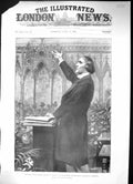 Old 1897 Sir Henry Irving Reading Tennyson Becket Canterbury Cathedra Victorian