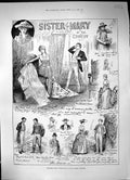 Antique Print 1886 Scene Sister Mary Comedy Theatre Actors Actresses Ludlow