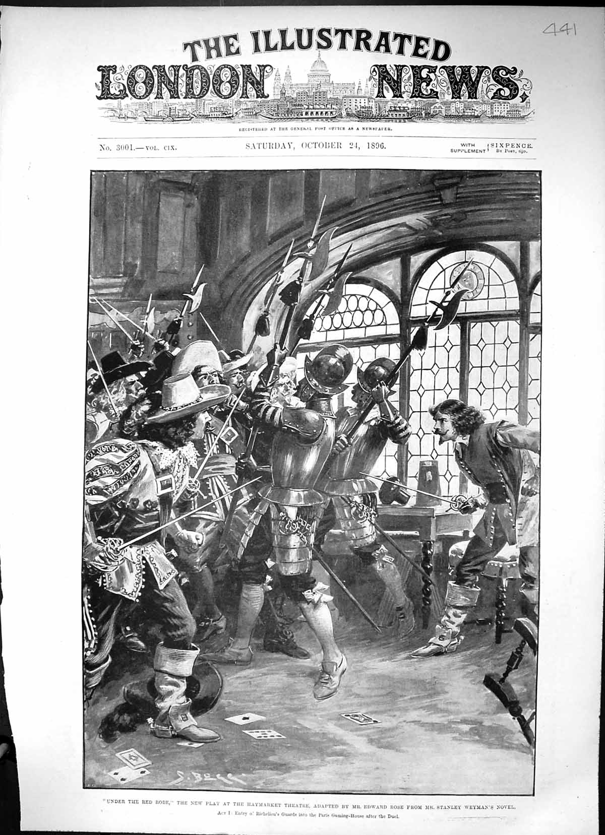 Old 1896 Under Red Robe Haymarket Theatre Edward Rose Stanley Weyman Victorian