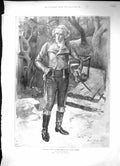 Antique Old Print 1899 Portrait Sir Henry Irving Robespierre Lyceum Theatre