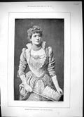 Old Antique Print Miss Ellen Terry Beatrice Much Adoo About Nothing 1891 19th