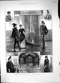 Original Old Antique Print 1882 Sketches Moro Painter Antwerp Majesty'S Theatre