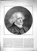 Original Old Antique Print 1882 Portrait Sir Henry Cole 19th Century