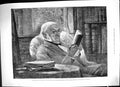 Antique Old Print 1893 Portrait Mr Gladstone Study Hawarden Mclure Hamilton