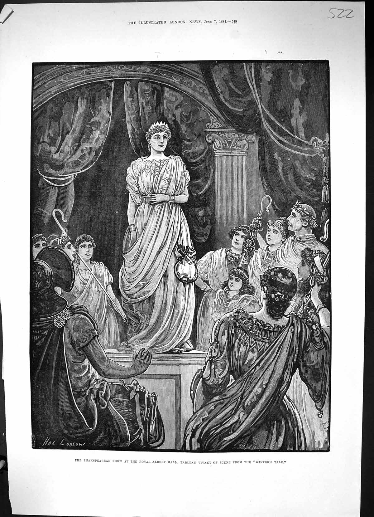 Old 1884 Shakspearean Show Royal Albert Hall Tableau Vivant Winter'S Victorian