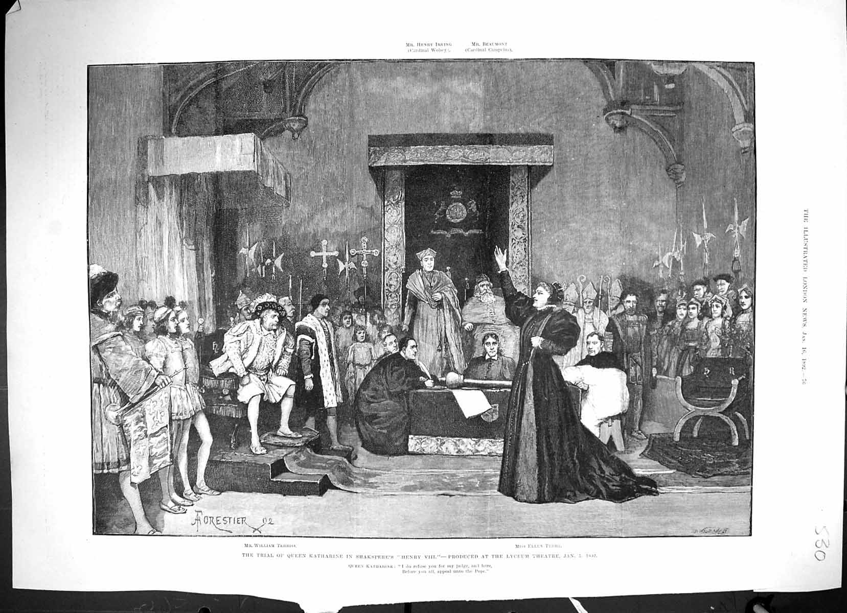 Old 1892 Trial Queen Katharine Shakspere Lyceum Theatre Terry Terriss Victorian