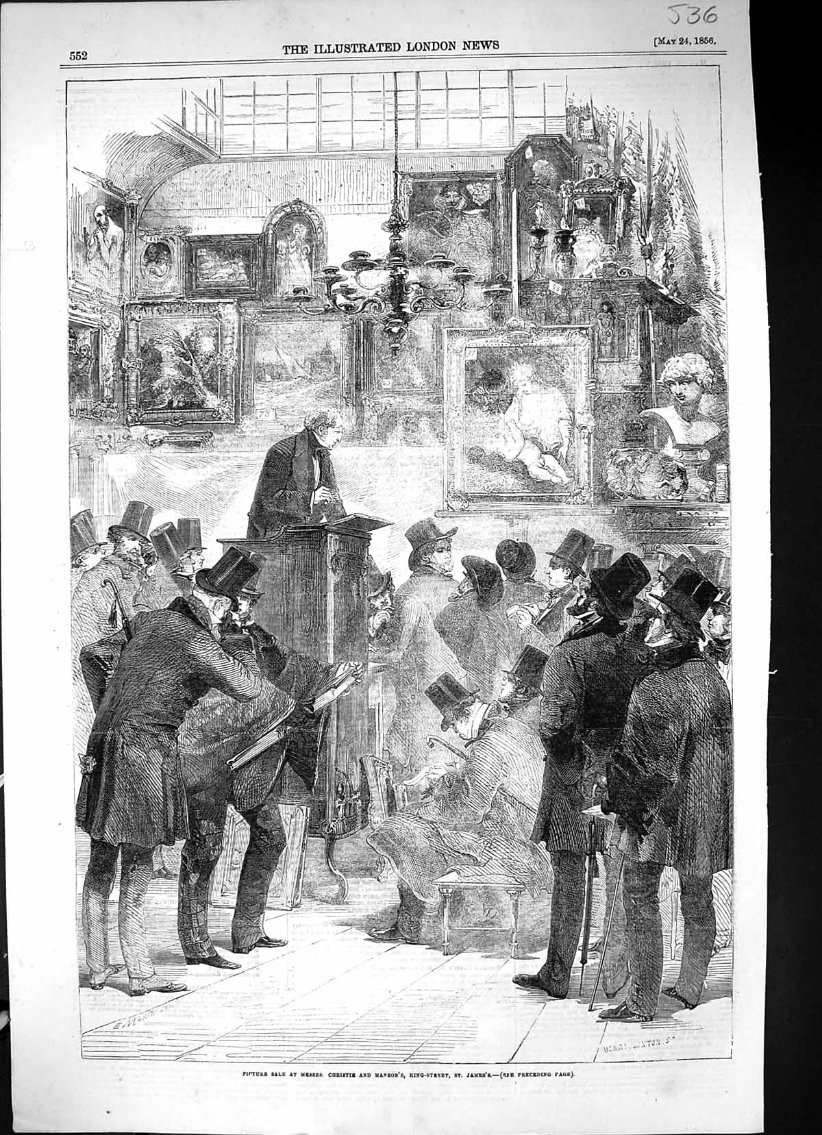 Old 1856 Picture Sale Christie Manson King Street St. James'S Auction Victorian