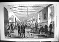 Original Old Antique Print 1860 Royal Hospital Bethlehem Gallery Men Victorian